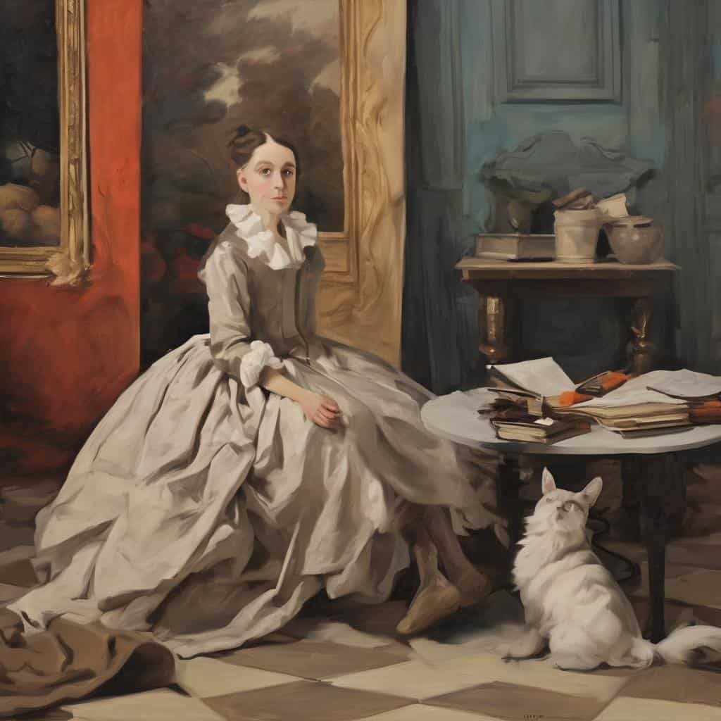 Παραδοσιακό πορτρέτο γυναίκας σε καλλιτεχνική επανάσταση και ιστορία τέχνης.